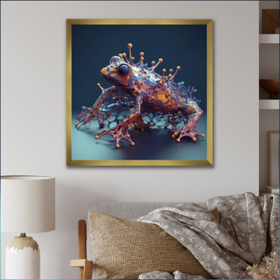 Impression sur toile 3D, grenouille néon