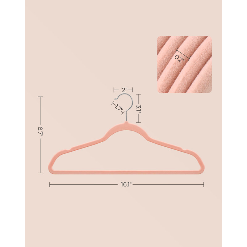 Taequan Non-Slip Standard Hanger, Pink/Silver, 30