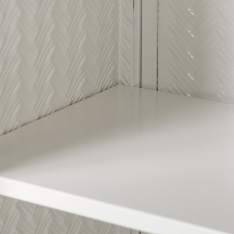 Armoire d'appoint en métal avec rangement à trois niveaux, Blanc