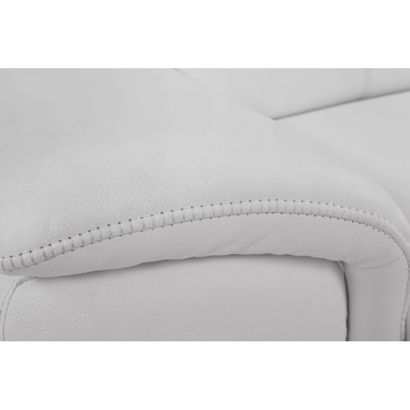 Fauteuil inclinable électrique en cuir italien Kingswood, Cuir véritable blanc
