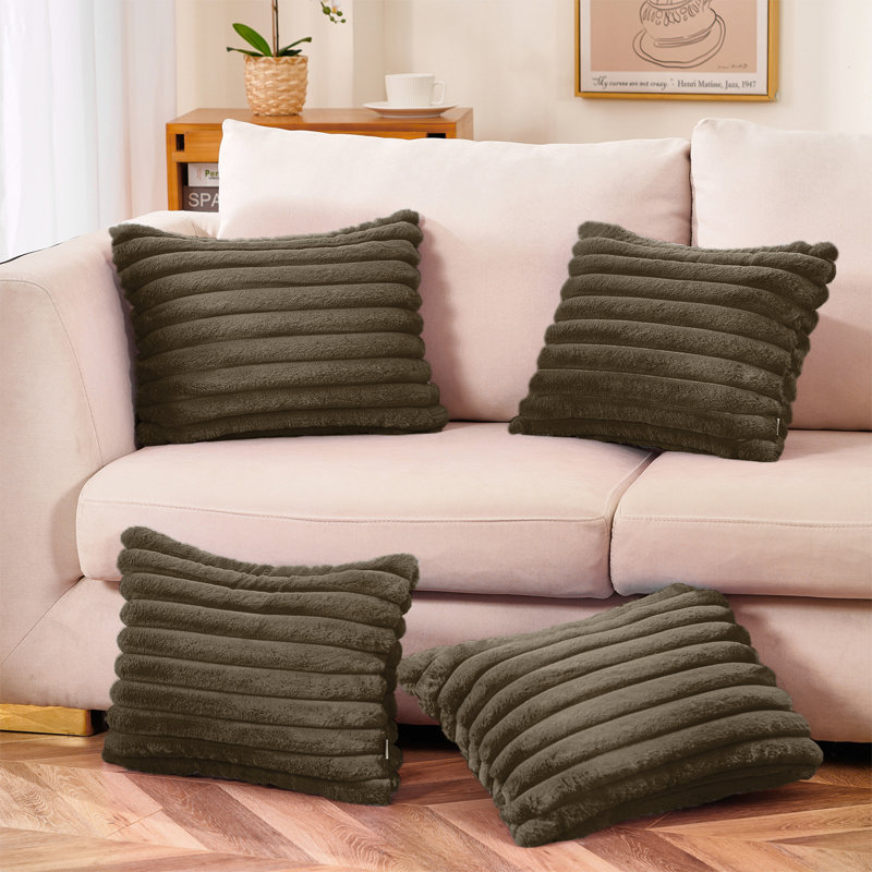 Coussin , Polyester/ Bourre en polyester, Café