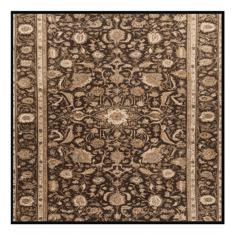 Tapis brun lavable à la machine, Carré 3 pi
