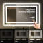 Miroir de salle de bain 60 po x 28 po à DEL sans cadre, miroir intelligent