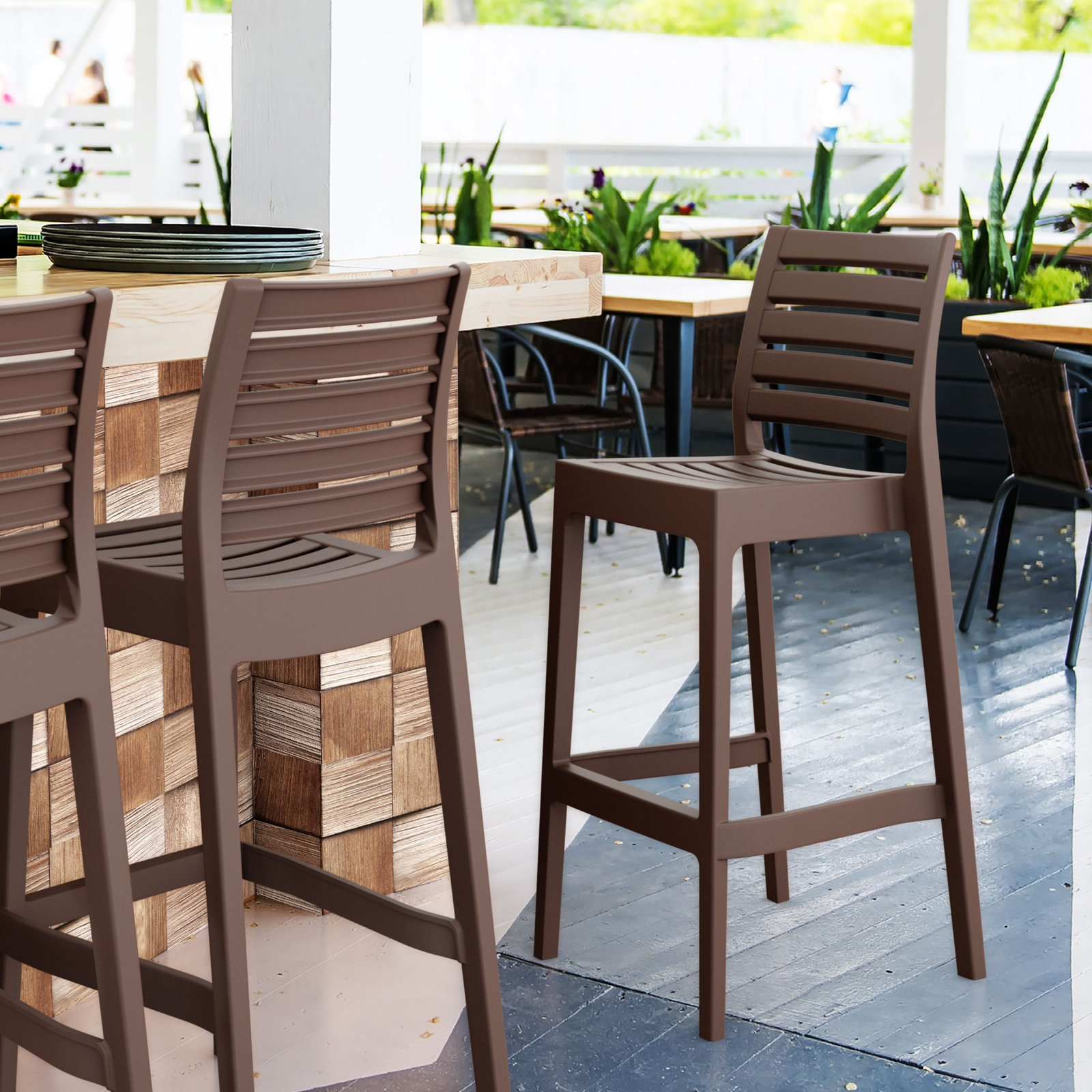 42.5'' Outdoor Bar Stool, Brown