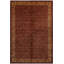 Tapis rouge / doré en laine noué à la main de style oriental rectangulaire 5 pi 11 po x 8 pi 4 po Brame