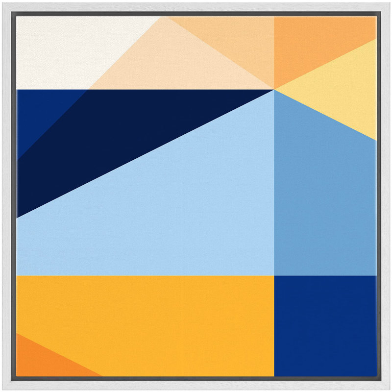 Formes géométriques encadrées sur toile, H 24 po x l 24 po