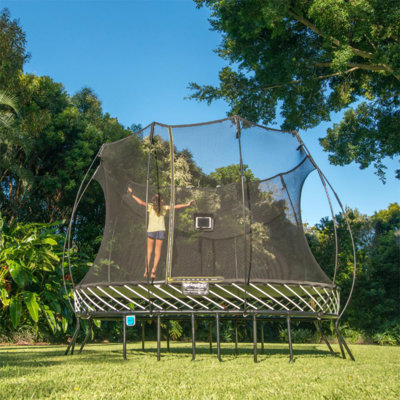 Springfree Trampoline Outdoor Jumping Basketball Game Flexrhoop Accessory, Black