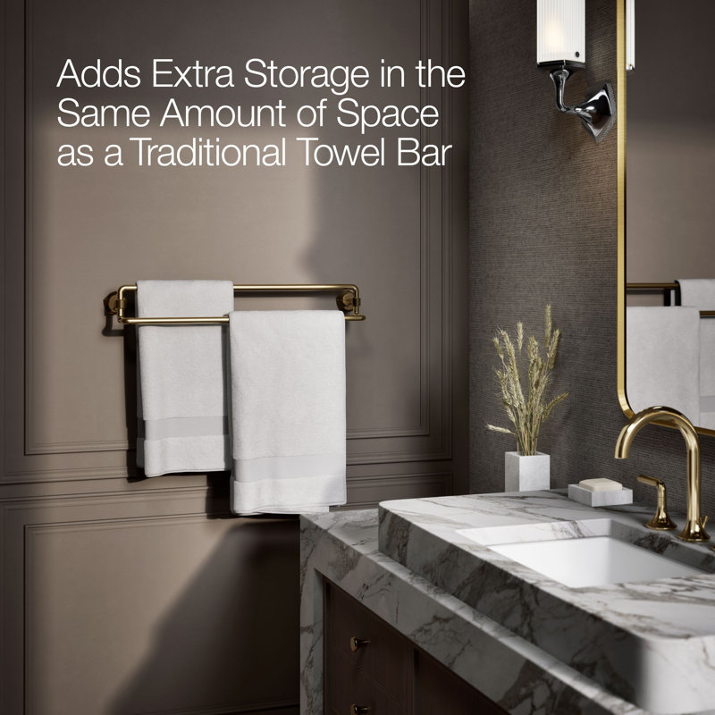 Occasion 24 In. Double Towel Bar, Vibrant French Gold