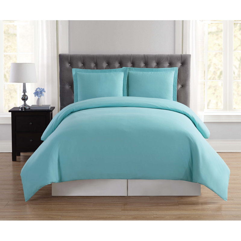 Standard Duvet Cover, Turquoise, King Duvet Cover + 2 King Shams