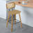 26" Modern Upholstered Low Back Rattan Wood Counter Height Stool-82747934-96885271