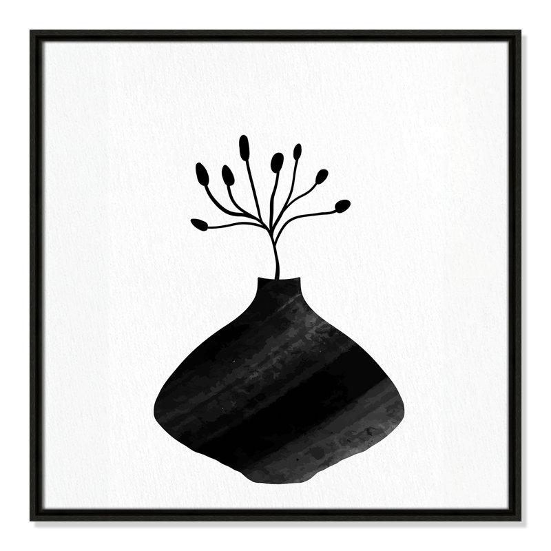 «Black Vase II - Square Version Print» par Kimberly Allen, H 25,5 po x l 25,5 po, Espresso