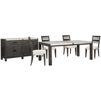Rectangular Dining Table With 4 Side Chairs And Sideboard
