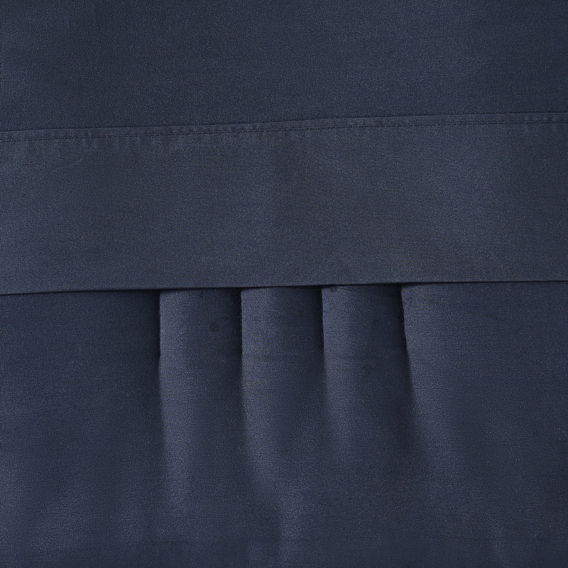 8 Piece Quilted Solid Stripe Comforter, Sheet Set And Mattress Protector Bedding Bundle, Queen, Navy Blue