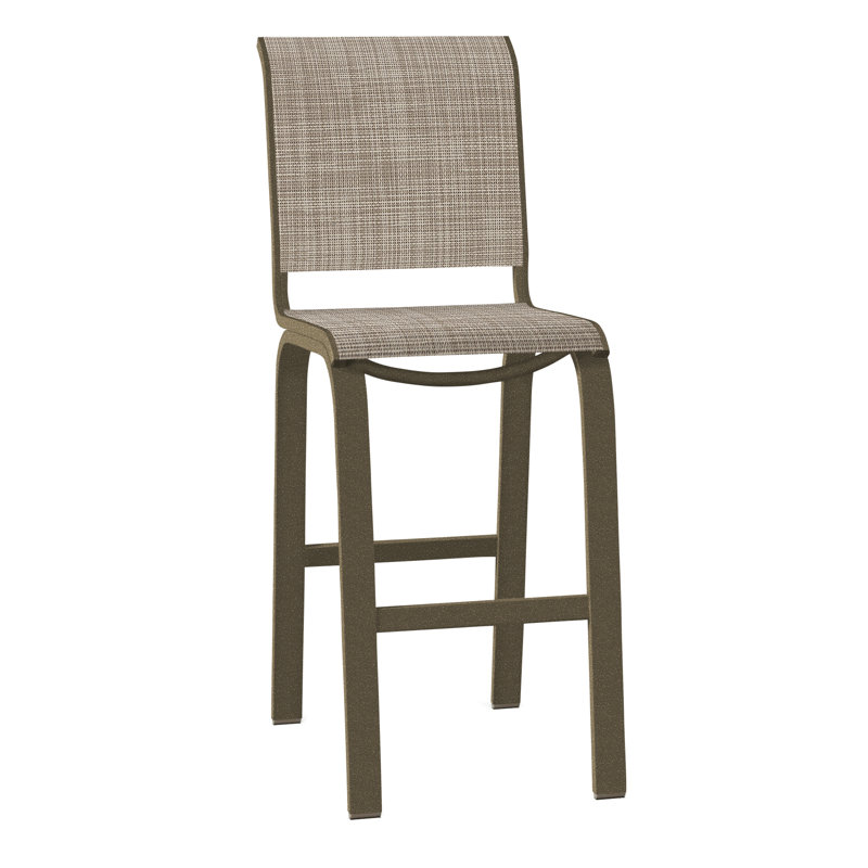 Tabouret de bar 29,5 po Holna, Bristol taupe Sunbrella®, Bois de plage texturé