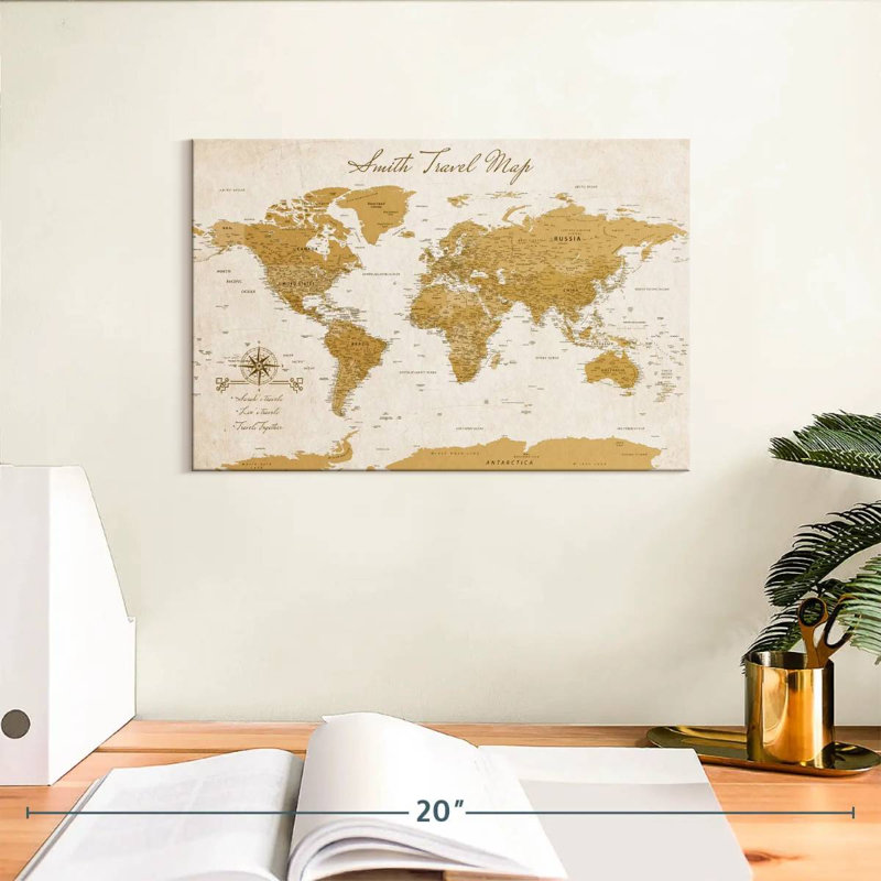 Pin de voyage personnalisé Amitabh World, H 8 po x l 12 po, Oui