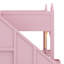 Lit mezzanine de style princesse avec bureau d'étude réglable, escalier de rangement, éclairage à DEL et tablettes décoratives - lit double en bois-1486123573