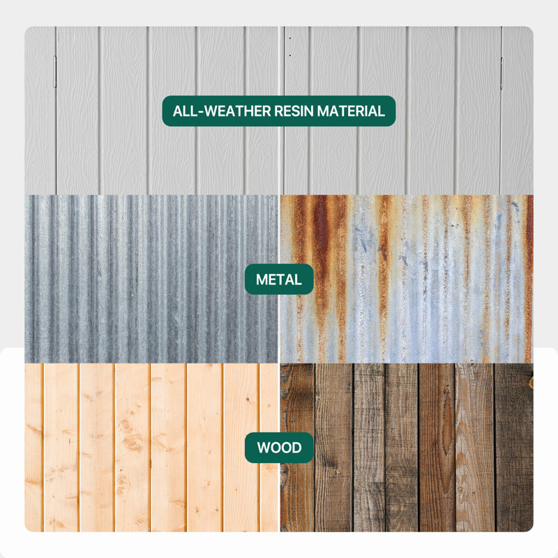 4.7’ W X 2.2’ D Outdoor Resin Vertical Tool Shed, Storage Shed, Durable Garbage Shed For Garden Patio Furniture And Yard Tools