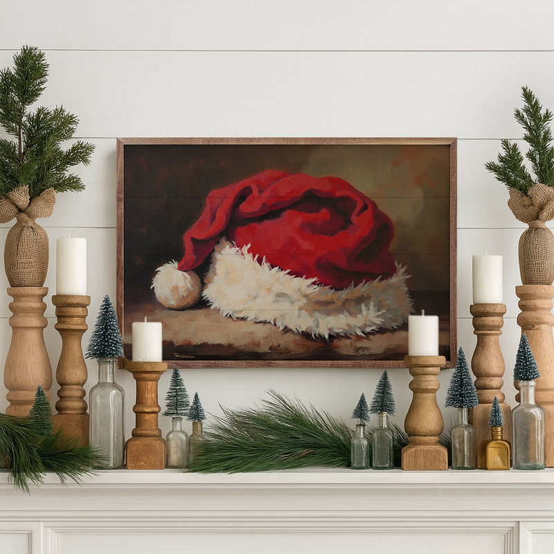 Chapeau de père Noël, H 10 po x l 16 po