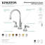 Robinet de salle de bain espacé à deux poignées et 3 poignées à fixation sur le comptoir avec bonde escamotable en laiton Kingston-71842375-71842376
