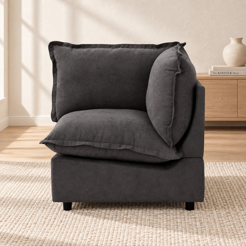 Chaise rembourrée moderne en tissu Conner, Gris