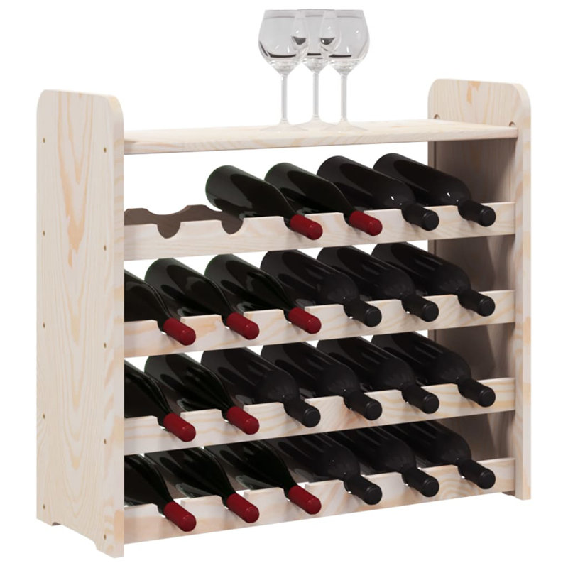 Solid Wood Floor Wine Bottle Rack Brown
