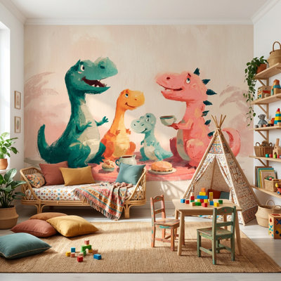 Papier peint dinosaures pique-nique