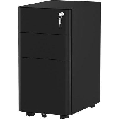 Domeniks 12'' Wide 3 -Drawer Mobile Steel File Cabinet