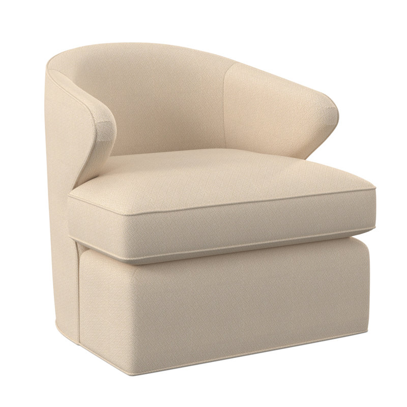Scoop Swivel Barrel Chair, Filigree Ivory 100% Polyester