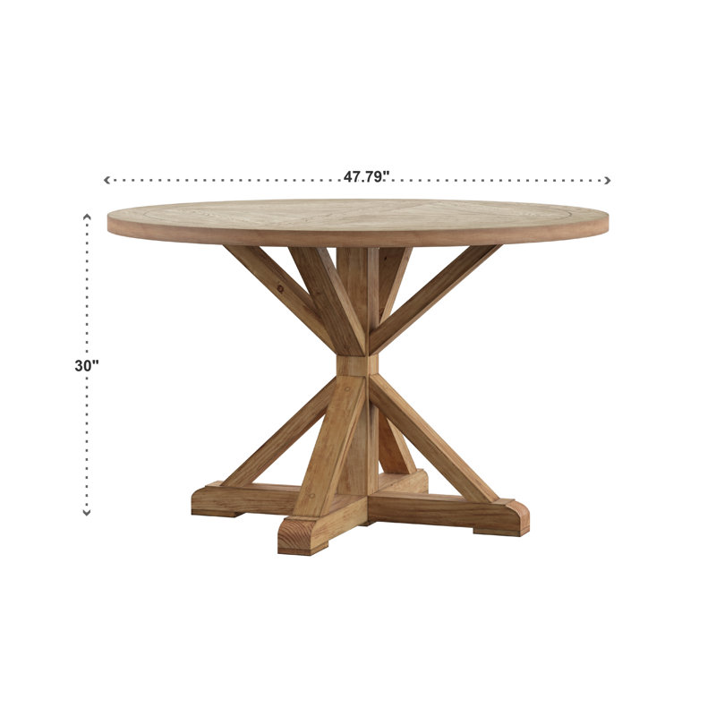 Ashbaugh 4 - Person Pedestal Dining Set, Dark Gray Linen