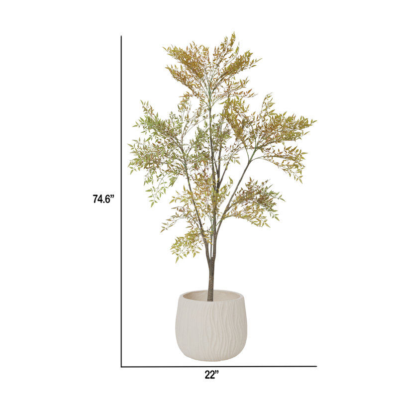 Pot à fleurs 74,6 po en bambou artificiel en coquillage conçu pour une utilisation intérieure et extérieure