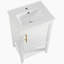 Meuble-lavabo de 20 po avec lavabo, armoire de salle de bain avec porte à fermeture douce, support de rangement et tablette ouverte, blanc-1889680410