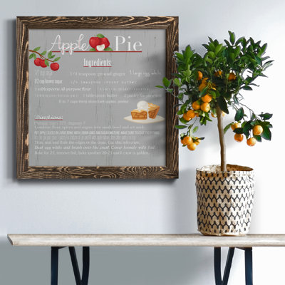 Tarte aux pommes - art textuel sur toile