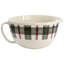Martha Stewart 3 Piece Holiday Plaid Stoneware 3.4qt Batter Bowl Set with Silicone Spatulas in White