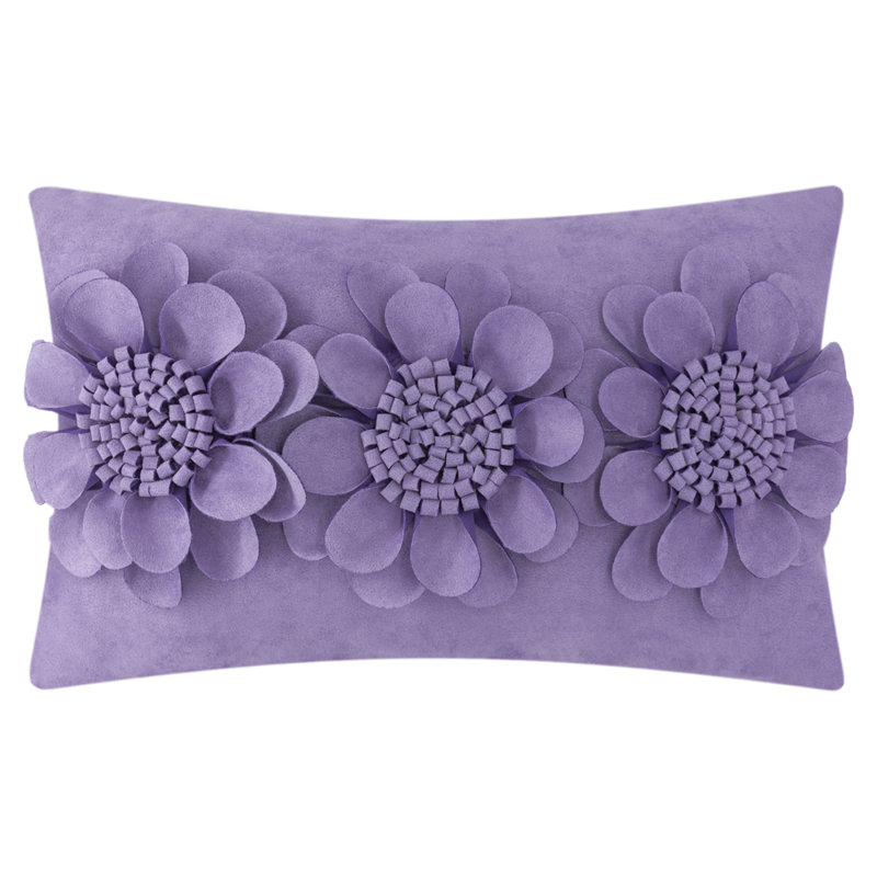  Sunflower Lumbar Rectangular Indoor/Outdoor Pillow Cover, Purple Lilac