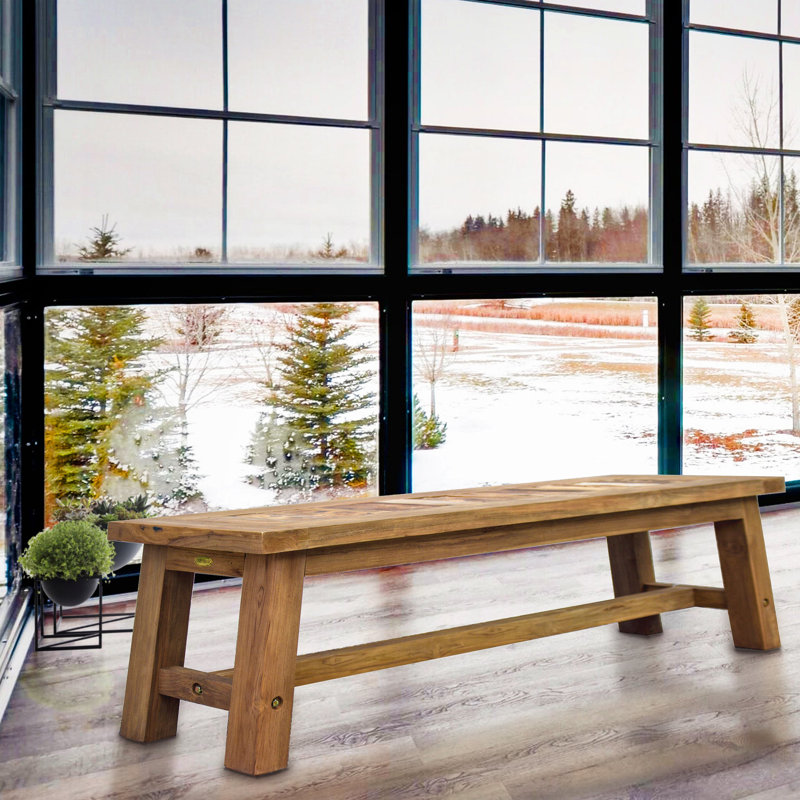 Dashwood Solid Recycled Teak Wood Bench, Teak/Brown
