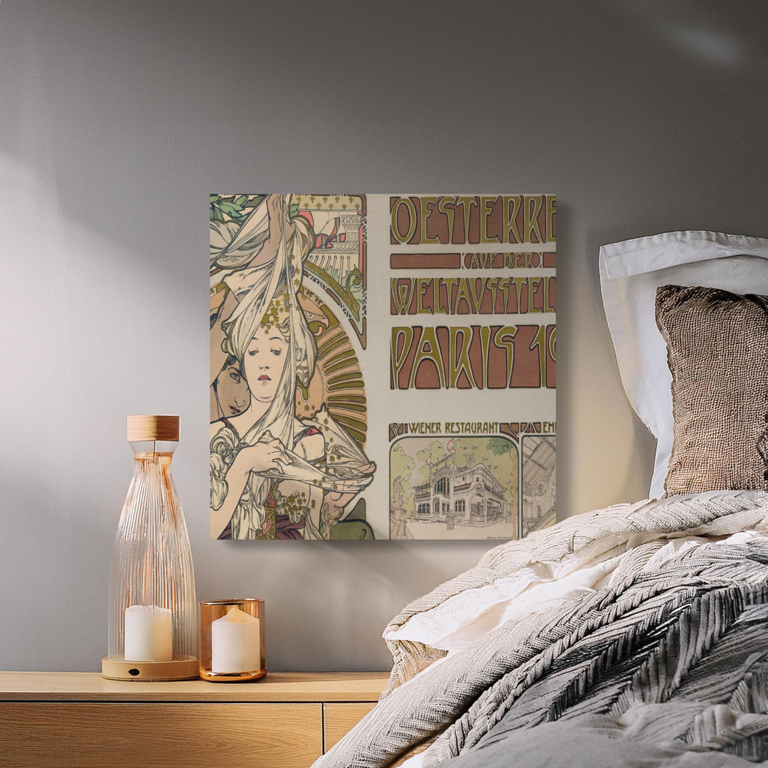 Art Nouveau Canvas Wall Art, Exhibition Poster Print, Gallery Wrapped Canvas, Ready to Hang, Vintage Home Decor, Archival Quality, 1900