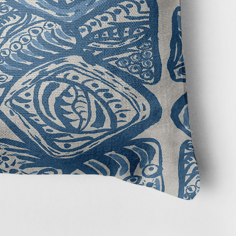 Geometric Reversible Throw Pillow, Blue