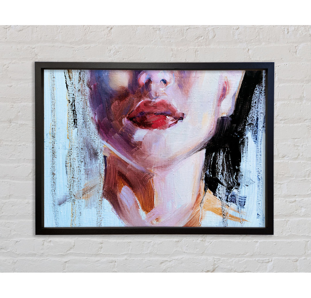 The Lips Of A Woman - Einzelne Bilderrahmen Kunstdrucke auf Leinwand