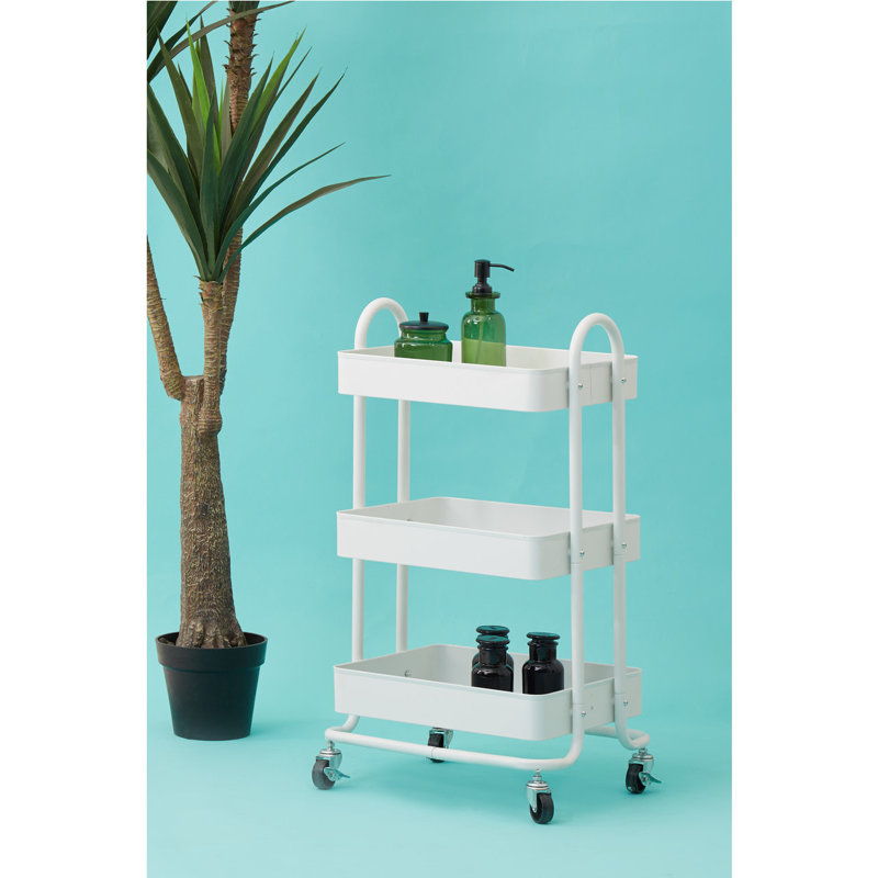 Wilburn Metal Bar Cart, White