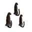 Crochets muraux pour chien en fonte marron vieilli, lot de 3, hauteur 11,4 cm (4,5 pouces).