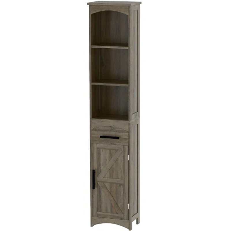 Narrow Cabinet,Tall Slim Bathroom Storage Cabinet, Gray Oak
