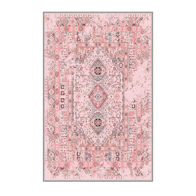 Antibacterial Woven Carpet (3D Digital Print) 4.0 x 5.9 Feet, 100% Polyester, Pile Height: 0.3 Inches | PVC Felt Dot Non-Slip Underside, Machine Washable, Perfect for Living Room & Bedroom Decor
