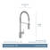 Align One Handle Spring Kitchen Faucet, Modern Single Hole Kitchen Sink Faucet Pulldown Sprayer