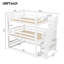 Lit superposé triple pleine grandeur avec escalier de rangement, conception séparée, blanc-721129931