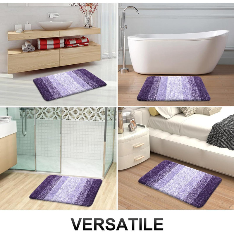 Rosley Microfiber / Microsuede Non-Slip Bath Rug, Violet