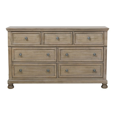 Classic Bedroom Furniture 1Pc Dresser With 7 Drawers And Jewelry Tray Traditional Design Furniture Gray Finish