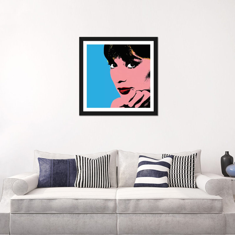 « Audrey Hepburn DOTS » par radio Days-impression d’art graphique, Blanc, Papier encadré noir, H 24 po x l 24 po x p 1 po