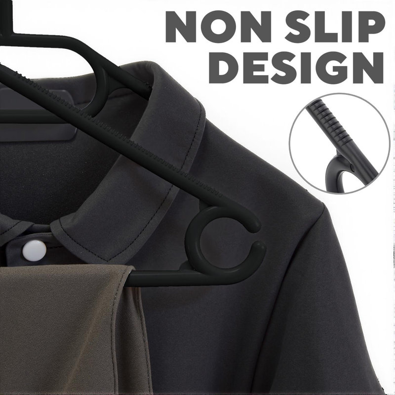 20 Pack White Flexible Plastic Clothes Hangers – Non-Slip Wardrobe Hangers With Ridged Shoulders, 360° Swivel Hook & Bar – Durable Organisers For Shirts, Jackets, Sweaters & Trousers