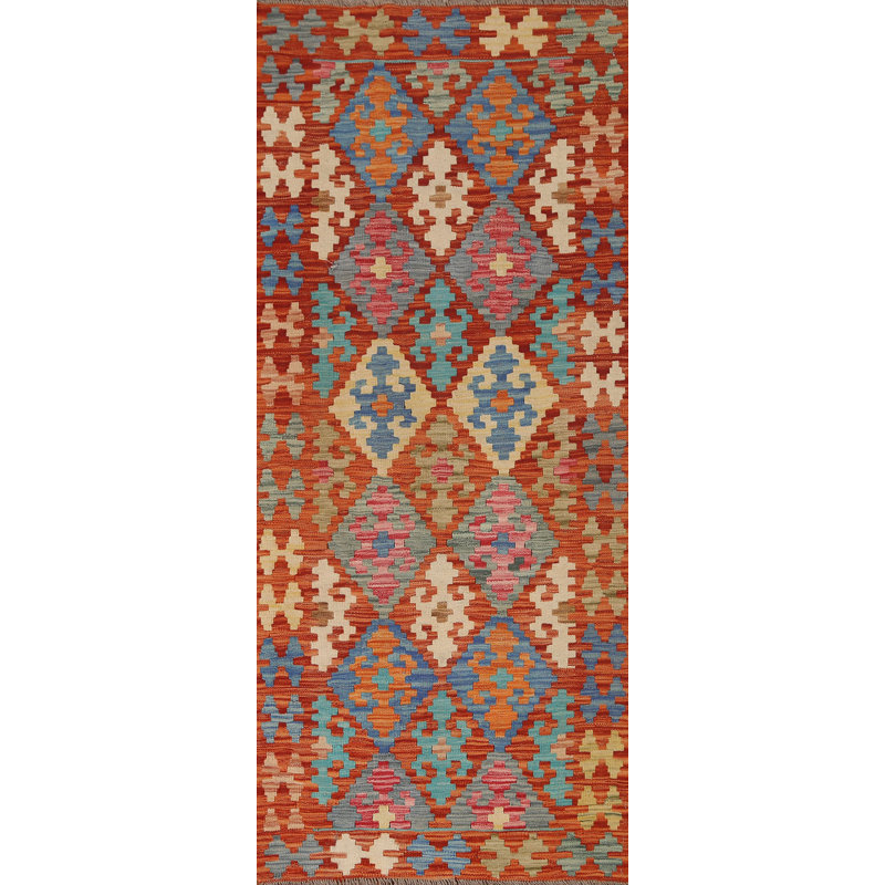 Flatweave Wool Geometric Rug
