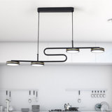Luminaire suspendu pour îlot de cuisine 4 lumières DEL noir Elorah